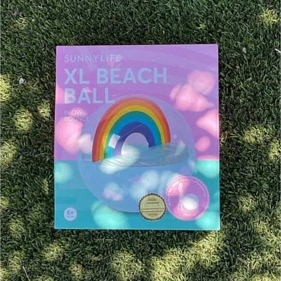 Sunnylife Rainbow Inflatable XL Beach Ball - NIB - Picture 1 of 6